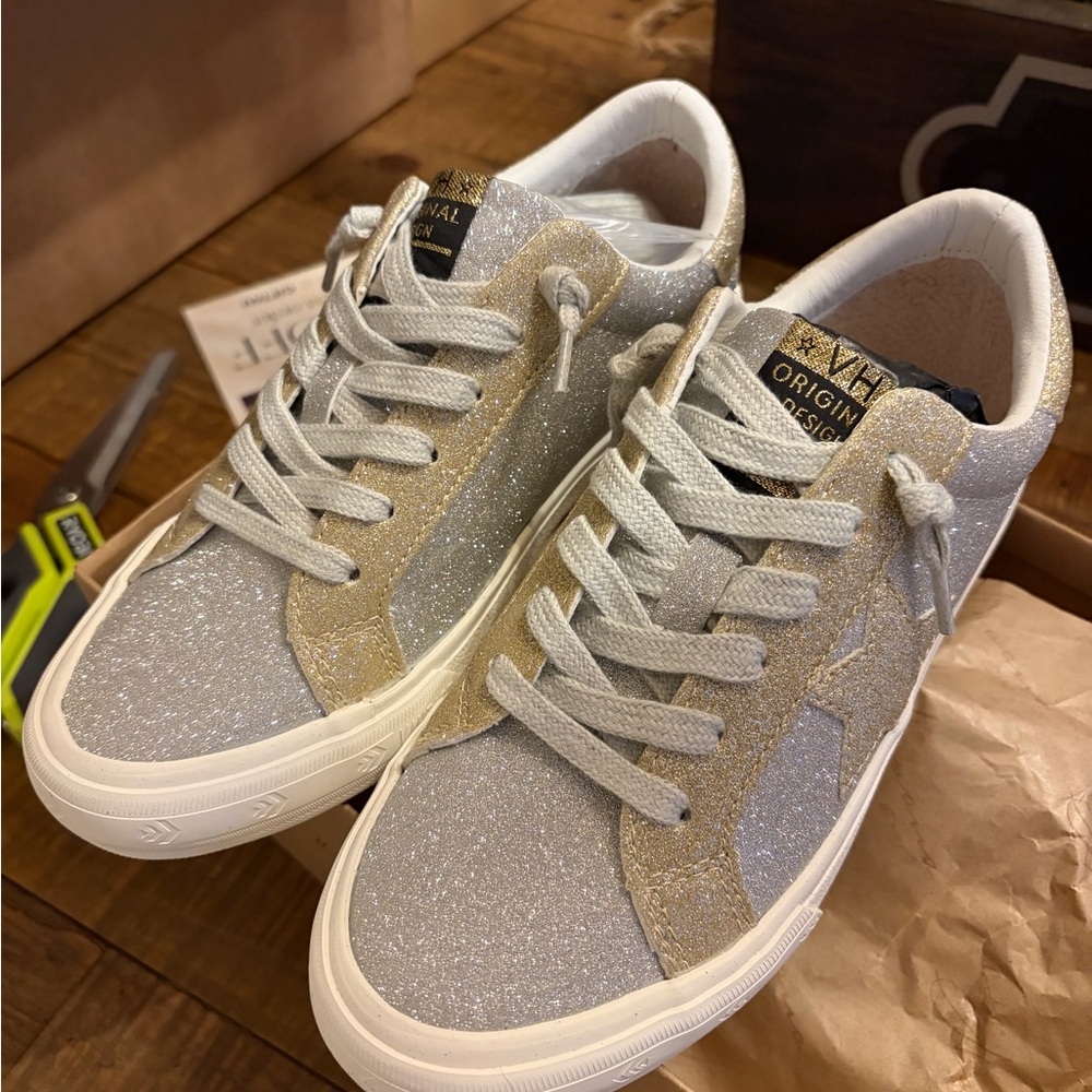 Vintage Havana Glitter Sneakers - Silver and Gold